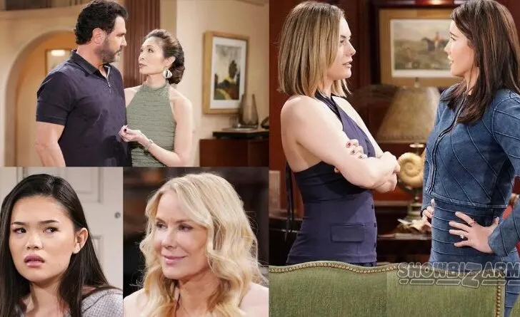 Bold and the Beautiful Luna Nozawa - Brooke Logan - Hope Logan - Steffy Forrester - Bill Spencer - Poppy Nozawa